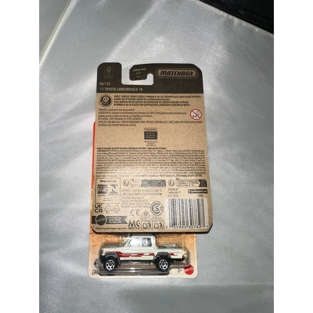 Matchbox 17 Toyota Land Cruiser 78 White 40/125 Diecast Lot of 2 2024 Mattel